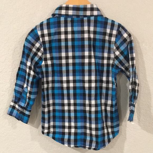 Garanimals Boys Sz 2T Checkered Long Sleeve Button Shirt 100% Cotton - Picture 4 of 7